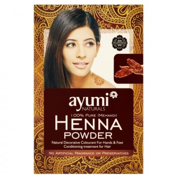 Chna (Mehandi) milteliai kūno piešimui ir plaukams Henna, Ayumi, 100g Chna (Mehandi) milteliai kūno piešimui ir plaukams Henna, Ayumi, 100g