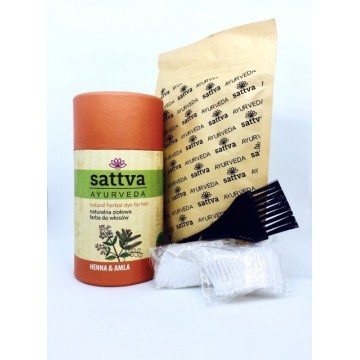 Augaliniai plaukų dažai plaukams Henna&Amla, Sattva Ayurveda, 150g Augaliniai plaukų dažai plaukams Henna&Amla, Sattva Ayurveda, 150g