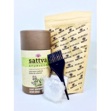Augaliniai šviesiai rudų plaukų dažai plaukams LIGHT BROWN, Sattva Ayurveda, 150g Augaliniai šviesiai rudų plaukų dažai plaukams LIGHT BROWN, Sattva Ayurveda, 150g
