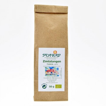 Cinamono lazdelės (Cassia), ekologiškos, Seyfried, 50 g Cinamono lazdelės (Cassia), ekologiškos, Seyfried, 50 g