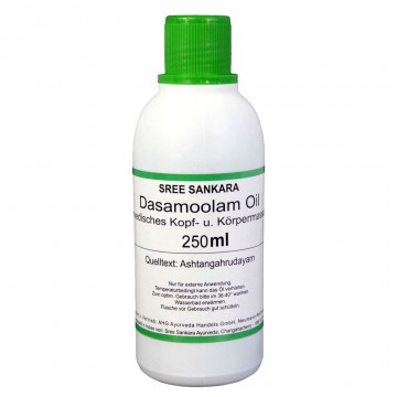 Kūno ir galvos masažo aliejus Dashamula (Dasamoolam), Sree Sankara, 250 ml Kūno ir galvos masažo aliejus Dashamula (Dasamoolam), Sree Sankara, 250 ml