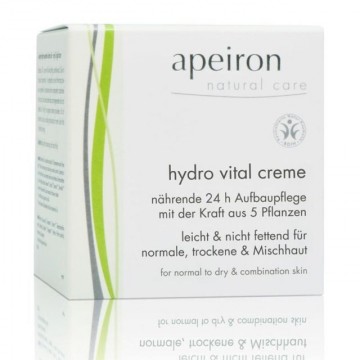 Drėkinantis, maitinantis, atstatantis veido kremas visiems odos tipams su 5 augalų galia Apeiron, 50 ml Drėkinantis, maitinantis, atstatantis veido kremas visiems odos tipams su 5 augalų galia Apeiron, 50 ml