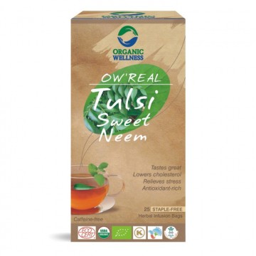 Indiškojo baziliko ir kvapiosios murėjos lapų arbata Tulsi Sweet Neem, ekologiška, OW'REAL, 25 pakeliai Indiškojo baziliko ir kvapiosios murėjos lapų arbata Tulsi Sweet Neem, ekologiška, OW'REAL, 25 pakeliai