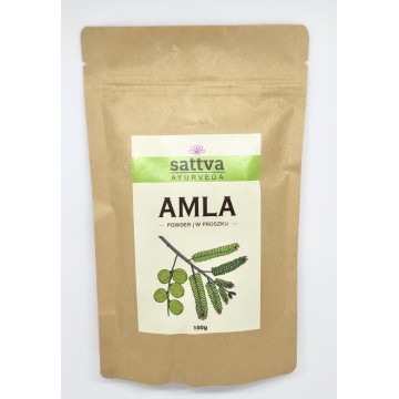 Indiškojo lapainio Amla (amalaki) milteliai, Sattva Ayurveda, 100g Indiškojo lapainio Amla (amalaki) milteliai, Sattva Ayurveda, 100g
