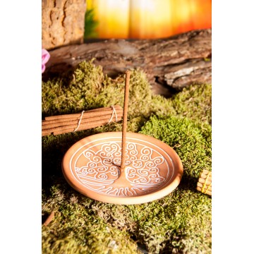 Yggdrasil smilkalų laikiklis, molinis, rudos spalvos, 14cm Yggdrasil smilkalų laikiklis, molinis, rudos spalvos, 14cm