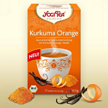 Prieskoninė arbata su ciberžole "Curcuma Orange", Yogi Tea, 17 pakelių Prieskoninė arbata su ciberžole "Curcuma Orange", Yogi Tea, 17 pakelių