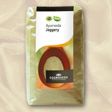 Ekologiškas nerafinuotas cukranendrių cukrus „Jaggery“, Cosmoveda, 400 g Ekologiškas nerafinuotas cukranendrių cukrus „Jaggery“, Cosmoveda, 400 g